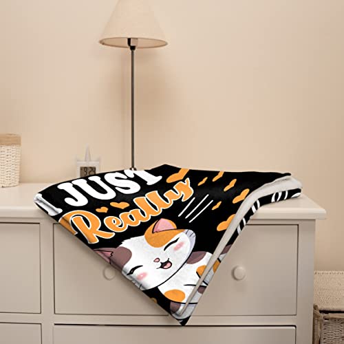 Cats Blanket Gift For Cat Lovers-40X50 Inches Soft Flannel Blankets Cute Cats Pattern Cozy Throws, Kawaii Kitten Cats Blanket For Kids Women Girls Boys Couch Bedroom Camping Travel #TOP4