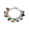 The Avengers Chibi Form Characters 15mm Enamel Charm Bracelet - Polished Silver Finish Chain Bangle Jewelry with Colorful Beads for Men & Women - Cool Novelty Item for Marvel Movies or Comics Fans