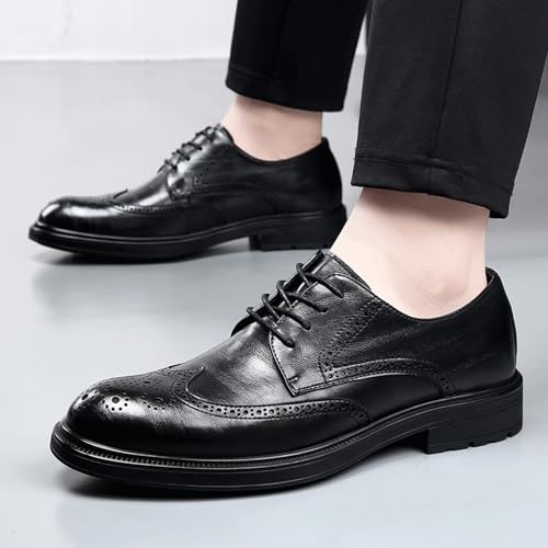 Men’s Classic Oxfords Dress Shoes, Round Toe Lace-up Business Derby Classic Tuxedo Shoes2