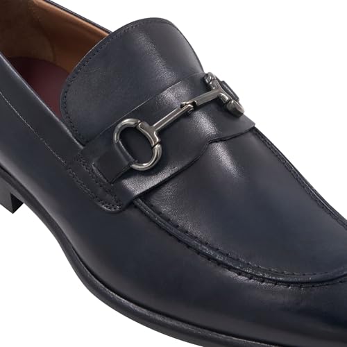 Bruno Magli - Men's Alessandro Bit Loafer, Italian Leather Shoes (Blue, 10.5 M) by Bruno Magli - Used condition - Image 6