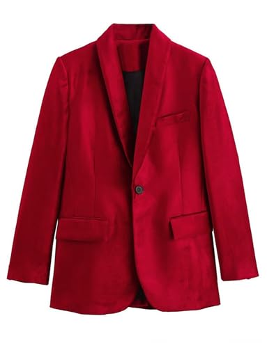 Blazer femme velours décontracté veste costume un bouton manteau sport quotidien Kromoc