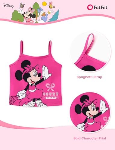 Image of Disney Minnie Frozen Stitch Princess Toddler Girls' Tennis Skirt Sets Kids Athletic Camisole Top & Skort 2 Piece Outfit 2-9Y