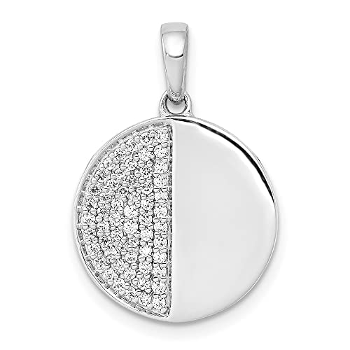 Solid Real 14k White Gold 1/4ct. Diamond Unique Half and