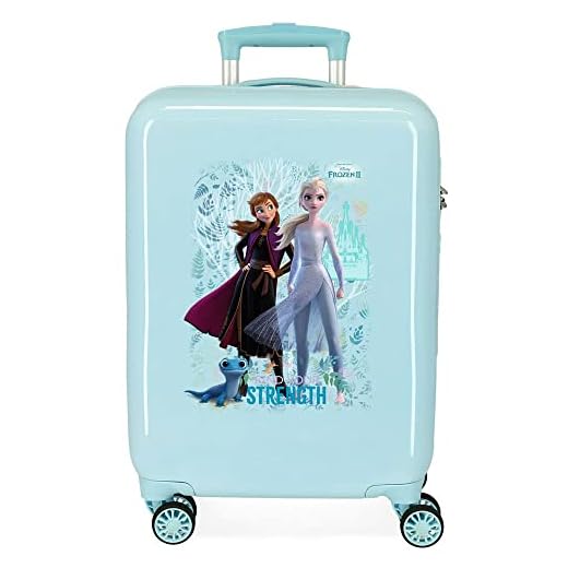 Disney Frozen Find Your Strenght Maleta de Cabina Azul 38x55x20 cms Rígida ABS Cierre combinación 34L 2,6Kgs 4 Ruedas Dobles Equipaje de Mano
