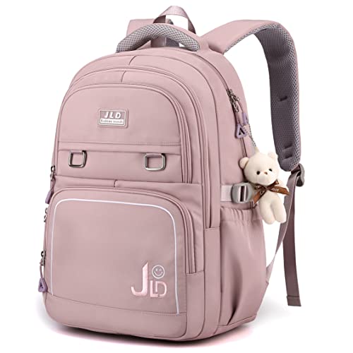 Mochila casual feminina de grande capacidade, bolsa escolar para estudantes, pode acomodar bolsa para laptop de 15,6 polegadas CUTBLAJAT-9502 (Roxo)