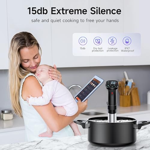 image for chefess WIFI Sous Vide Machine, 1100 Watts Sous-Vide Cooker Immersion 
