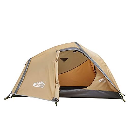 Professional 1 Person Single Front Door Canopy 4 Season Mountain Tent, Lightweight Backpacking Tents, Strong Durable Waterproof Outdoor Hunting Hiking Camping Tent (MT067)