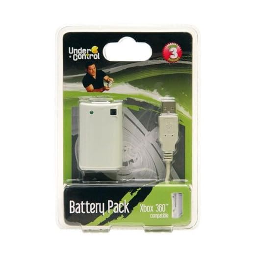 Under Control Batterie Blanche Manette Xbox 360 + Cable de Charge