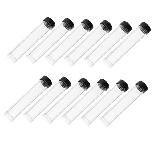 PRETYZOOM 10ml Small Vial Scale Sample Test Tube Plastic Tube Lids for Laboratory and Home Use