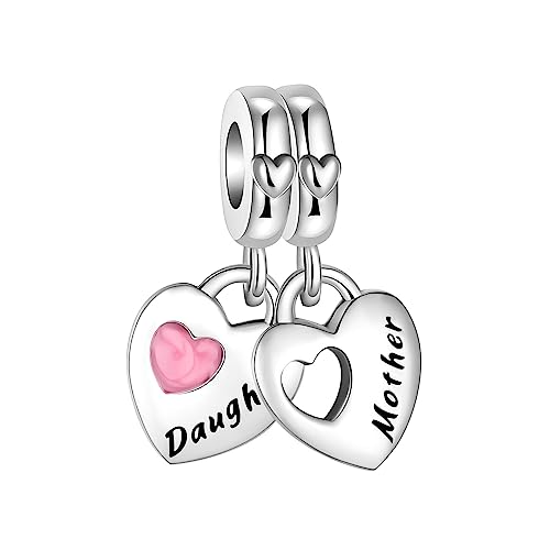 LUXILLA Mother & Daughter Charm 925 Sterling Silver Fits Bracelets Necklace Pendant Bead Charms Jewelry Gift for Women