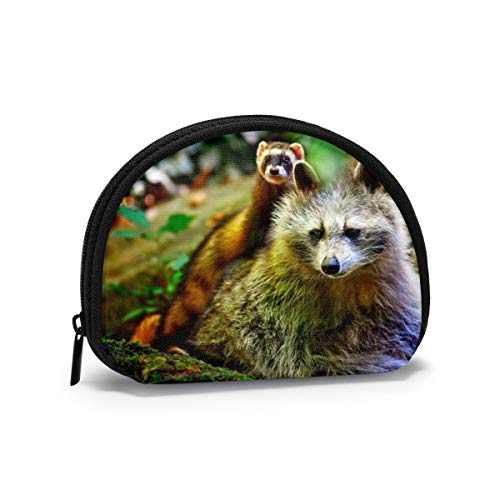 Oxford Cloth Cute Ferret 3D Coin Purse Small Zipper Wallet Bag Change Pouch Mini Cosmetic Makeup Bags Organizer Multipurpose Pouches