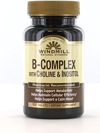 Windmill Complejo B con colina e inositol Tabs 100'S Windmill