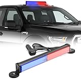 Magnetic LED Strobe Light Bar, Red Blue Emergency Warning Lights, Magnetic Roof Top LED Flashing Light, Traffic Advisor Police Lights with Magnet Base for Safety Work Enforcement Vehicles Trucks