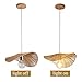 Bomluzo Boho Rattan Pendant Light Fixture Modern Style Hanging Light Bamboo Handwoven 1-Light Hanging Lamp for Farmhouse Bedroom Living Room Dining Room