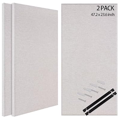 BUBOS 2 Pack Large Fabric Acoustic Wall Panels 47.2"x23.6",Soundproof Panel