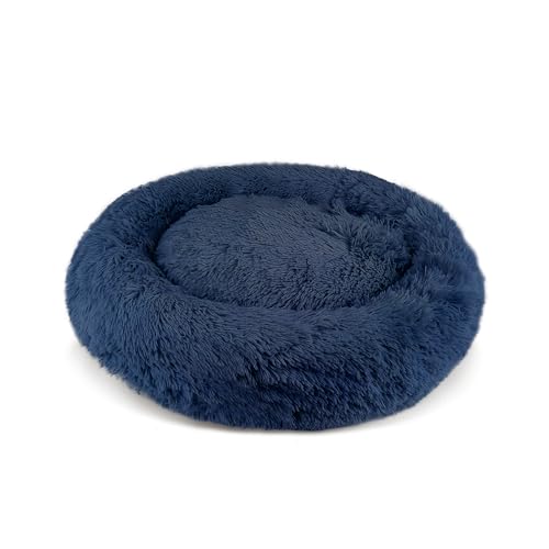 PATAM Cuccia Morbida, Lettino per Cani e Gatti a Ciambella Sfoderabile e Antiscivolo, Alaska Blu, Large 71 cm