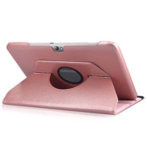 Kwmobile Rotating Case Compatible With Samsung Galaxy Note 10.1 N8000 / N8010 - Case Pu Leather Tablet Cover With Stand - Rose Gold #TOP1