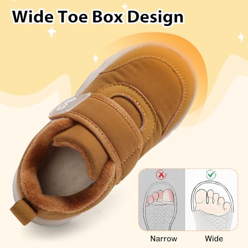 XIHALOOK Toddler Boots Winter Warm Shoes with Fur Lined Boys Girls Walking Barefoot Water-Resistant Outdoor Boots2