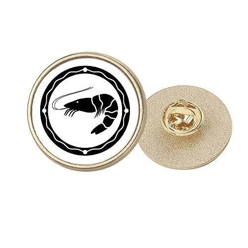 Broche ronde en métal doré crevettes marines pour sublimer vos vestes d'été