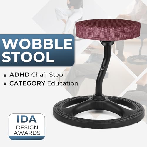Image of ADHD Chair for Kids, Yoga Chairs for Adults, Wobble Stool Active Flexible Seating Desk Chair with Non-Slip Base and Washable Seat Cover for Stability, Balance, Yoga, Office, School, Classroom