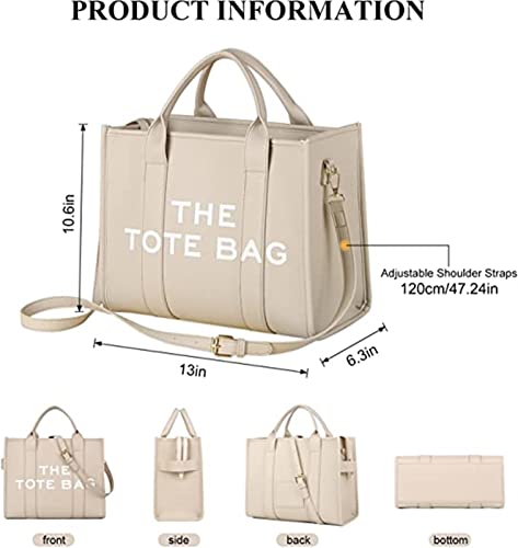 The Tote Bags for Women Large PU Leather Tote Bag Trendy Travel Tote Bag Handbag Top-Handle Shoulder Bags - Image 5