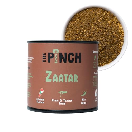 THE PINCH Zaatar Sazonador Árabe 100% natural - Sabor Auténtico del Líbano, con sumac. Fácil de usar en ensaladas, verduras asadas, hummus, panes y batatas dulces. Paquete 45g.