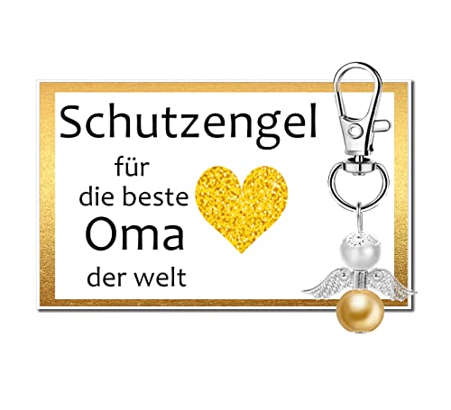MKISHINE Schutzengel Schlüsselanhänger Geschenke für Oma von Enkelin Enkeln, Oma Geschenke -Geburtstagsgeschenk Oma Personalisierte, Großelterntag, Erntedankfest, Weihnachtsgeschenke für Oma