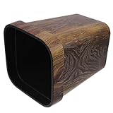 Lurrose Papelera Cuadrada de Plástico con Patrón de Madera 12l, Cubo de Basura para Oficina y Hogar, Diseño Compacto con Anillo de Presión Extraíble para Fácil Limpieza y Uso Diario