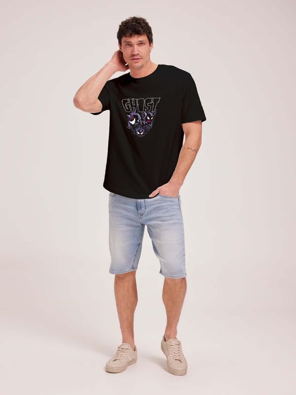Image of JUARI BE A GENTLEMAN Men's Printed Cotton T-Shirt - Round Neck, Regular Fit, Soft & Comfortable - Trendy Casual Half Sleeve T-Shirt for Everyday Wear - Stylish & Breathable Fabric for All-Day Comfort