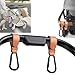 4 Pcs Leather Stroller Hook, Mommy Stroller Clip, Stroller Accessories Organizer Hook, Metal Hook for Strollers/Walkers/Mobility Scooter/Wheelchair/Rollator(Pink)