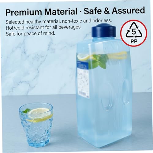 2L Clear Iced Tea Pitchers, Reusable Juice Bottles for Fridge, Leak-Proof Water Containers for Cold Brew & Family Beverages - Image 4