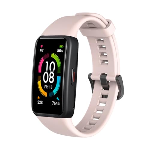Tecinity Correa Compatible con Huawei Band 6/Pro y Honor Band 7, 22mm Silicona Pulsera (Rosa)