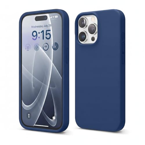 Image of Liquid Silicone Case Compatible for iPhone 15 Pro Max | Slim Back Cover | Soft Touch Bumper | Shockproof Drop Protection | Microfiber Cloth Inside | Sleek Solid Design
