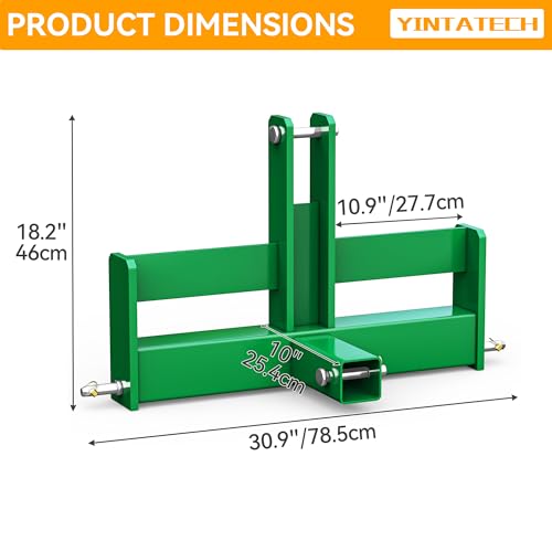 YINTATECH 3 Point Hitch Receiver for Category 1 with 2" Receiver and Suitcase Weight Brackets,Green by YINTATECH - Image 6