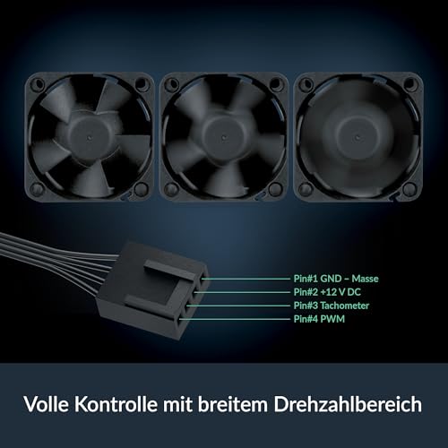 Image of ARCTIC S4028-6K - 40x40x28 mm Server Fan with Double Ball Bearing, 250-6000 RPM, PWM Regulated, 4-Pin Connector, 12 V DC - Black