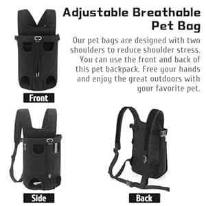 Dog-Carrier-Backpack-Legs-Out-Easy-Fit-Dog-Front-Carrier-Adjustable-Breathable-Pet-Bag-Double-Shoulder-Backpacks-for-Travel-Hiking-Walking-Cycling-Outdoor-Use-Black-XL - Cucciolini Doodles   Dog-Carrier-Backpack-Legs-Out-Easy-Fit-Dog-Front-Carrier-Adjustable-Breathable-Pet-Bag-Double-Shoulder-Backpacks-for-Travel-Hiking-Walking-Cycling-Outdoor-Use-Black-XL