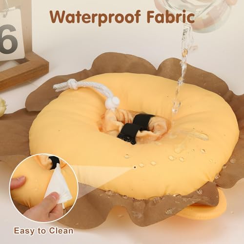 Image of BEAUTYZOO Cat Cone Collars Soft, Cat Recovery E Collars After Surgery to Stop Licking, Adjustable Elizabeth Circle Collar Cute Pet Donut Pillow for Cats Kitten Small Dogs, Lion M