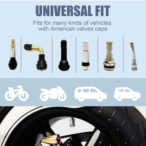 Tire Valve Stem Cap Cover - (5 Pack) Tire Air Cap Metal with Plastic Liner Corrosion Resistant Leak-Proof Rock and Roll for Car Truck Motorcycle Bike Grey - Thumbnail 5