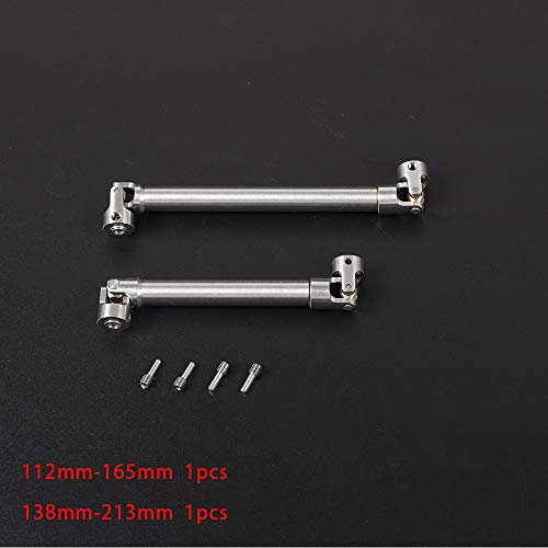 Fauge 2Pcs Steel Drive Shaft for 1/10 RC Crawler TRX4 TRX6 Axial SCX10 Wraith Capra D90 TF2 Redcat GEN8,C