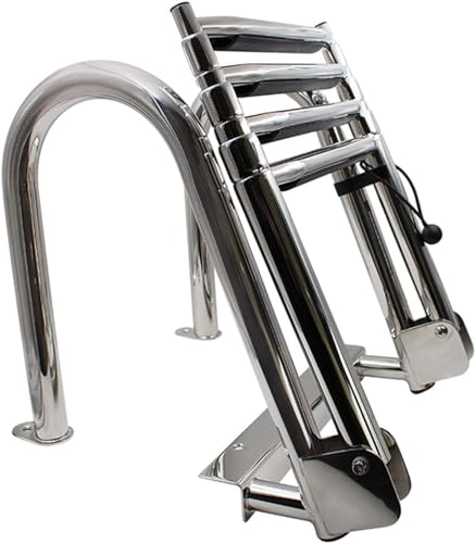 Escalera para piscina plegable de acero inoxidable para pontón miniatura 3
