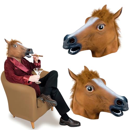 UZNIYTR Maschera A Testa Di Cavallo, Lattice Di Animale, Accessori Di Scena Per Feste In Costume, Maschera Di Halloween