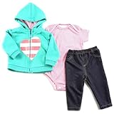 ZIYIUI Vestiti per Bambole per New Born Baby Doll, Cotone con Cappello per 18 "-22" Carino Vestiti Bambolotti (45-55 cm) (Verde)