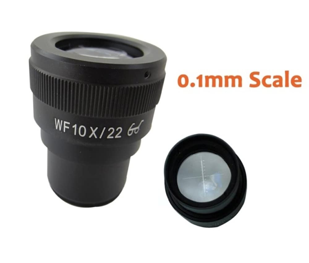 Ricambi per Microscopi da Laboratorio Lente for microscopio con scala di lettura 0,1 mm-WF10X/22 mm Zoom Microscopio biologico stereo da laboratorio regolabile for oculare ad alto punto vista 30