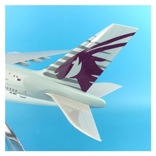 Modelo de avión de resina A380 vintage clásico con base de exhibición 4