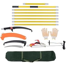 27FT Manual Pole Saw with 8 Lightweight Handles Yellow