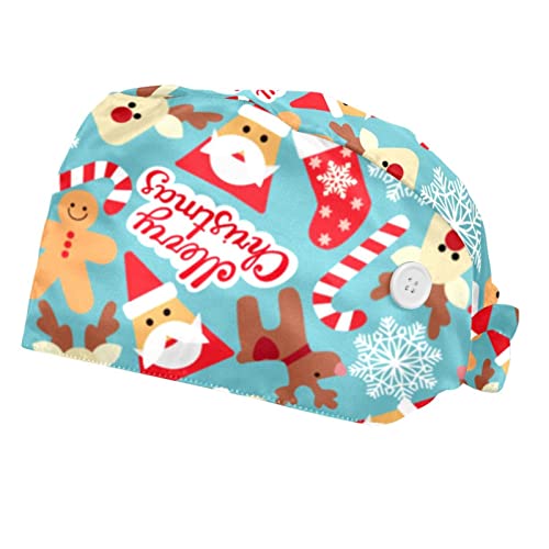Chapeaux bouffants JDEZ de Noël avec casquettes de travail ajustables