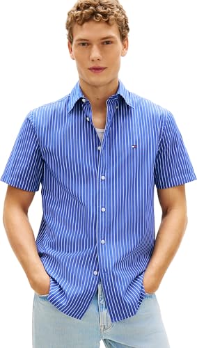 Chemise S/S Homme Tommy Hilfiger Flex Poplin Mw0mw42860 au tissage premium exclusif