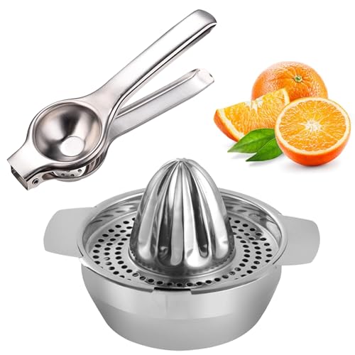 2 Presse Agrumes Manuel, Presse Orange Manuel Inox Presse Citron Manuel Rotation Presse, Pour Presser Citrons Oranges Agrumes Verts Citrons Verts Professionnel Inox