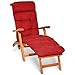 Produktbild Beautissu Bequeme Liegenauflage Deckchair & Sonnenliegen 200x50cm Flair DC  8cm Dicke Polsterung Gartenliege Auflage Sonnenliege Liegestuhl Polster mit Schaumflockenfüllung Gartenmöbel Kissen in Rot