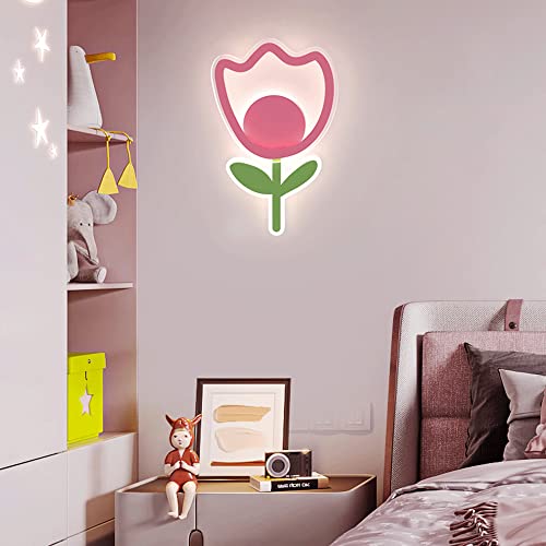 Lámpara de cabecero de flores para habitación de niños luz quitamiedos de pared 15W 7